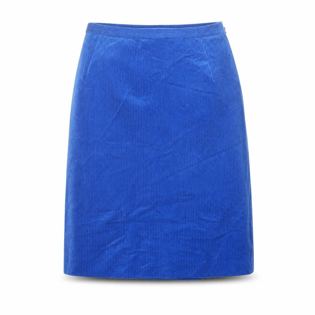 Toddy Womens Blue Cotton A-Line Skirt Size 10 Zip