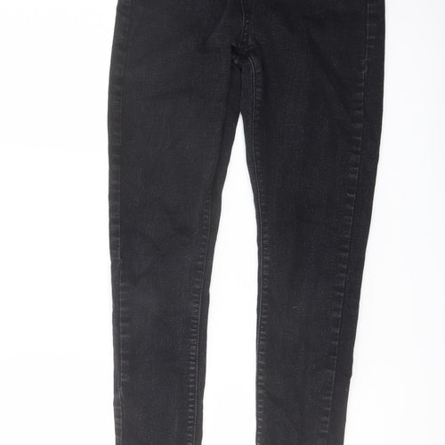 Boohoo Womens Black Cotton Jegging Jeans Size 6 L28 in Regular Button