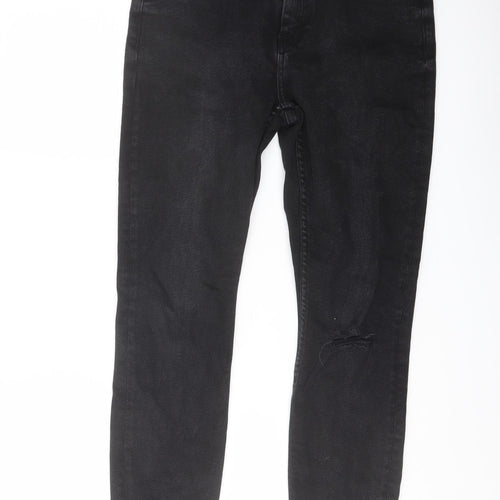 Denim & Co. Womens Black Cotton Skinny Jeans Size 12 L27 in Regular Button
