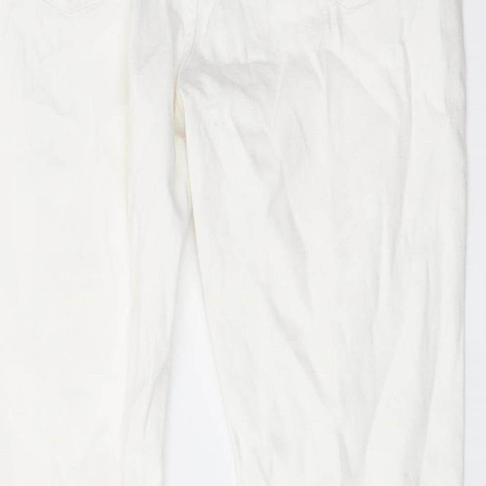 Topman Mens White Cotton Skinny Jeans Size 34 in L32 in Regular Button
