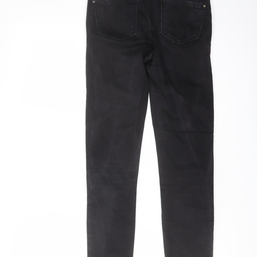 Denim & Co. Womens Black Cotton Skinny Jeans Size 8 L26 in Regular Button