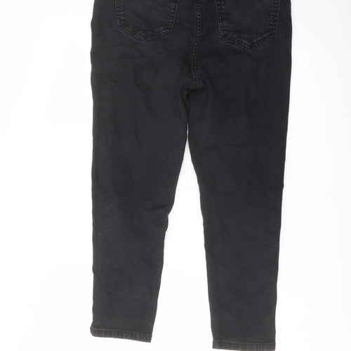 Geroge Womens Black Cotton Cropped Jeans Size 14 L23 in Regular Button