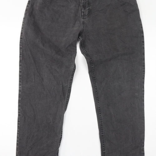 TU Womens Grey Cotton Straight Jeans Size 38 in L34 in Regular Zip