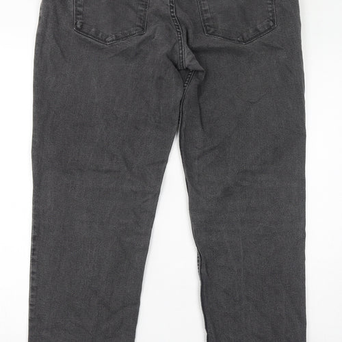 TU Womens Grey Cotton Straight Jeans Size 38 in L34 in Regular Zip