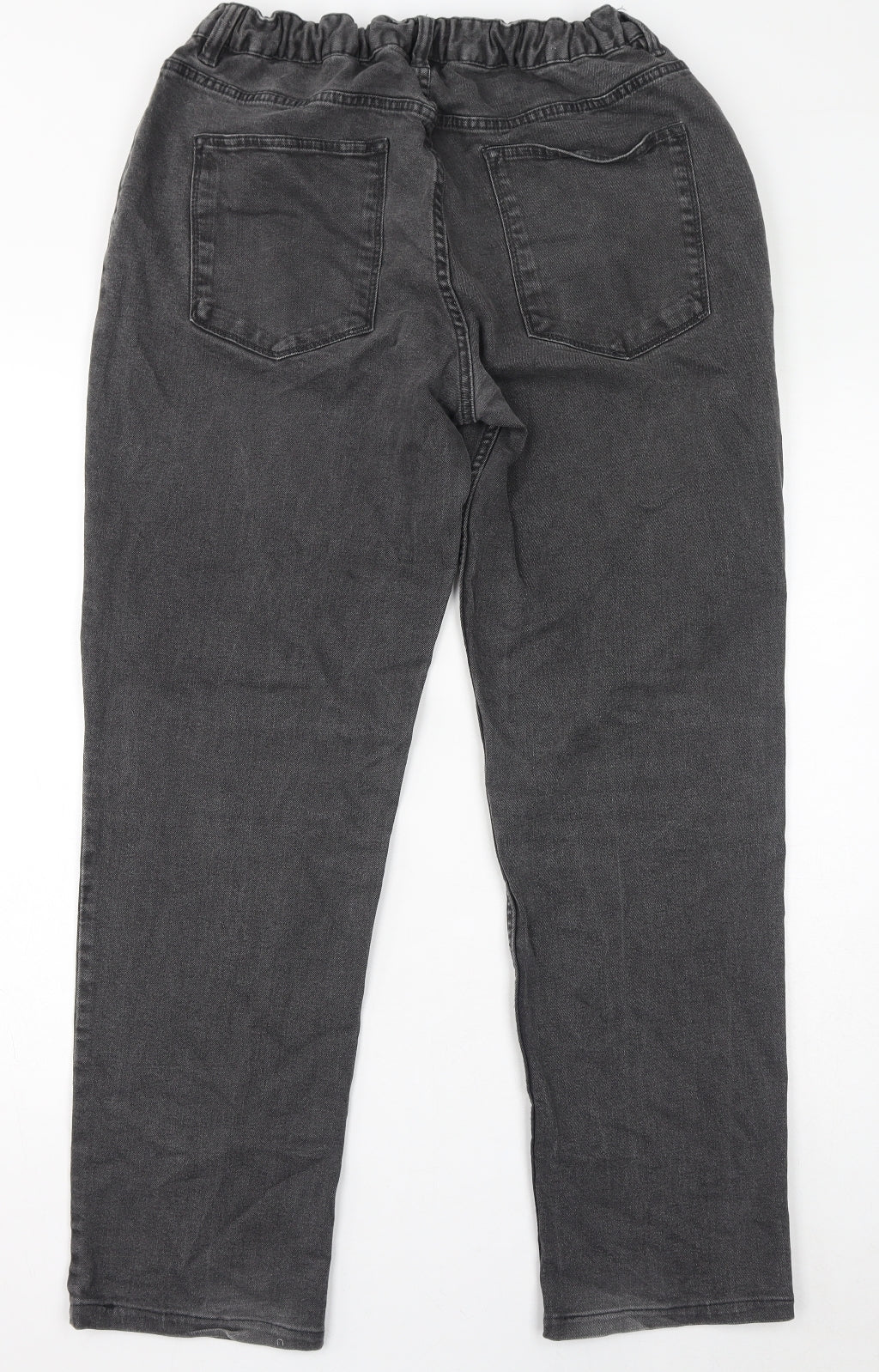 TU Womens Grey Cotton Straight Jeans Size 38 in L34 in Regular Zip