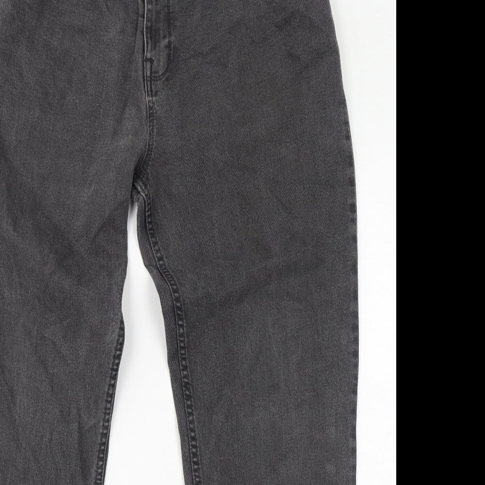 TU Womens Grey Cotton Straight Jeans Size 38 in L34 in Regular Zip