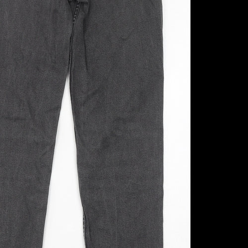 TU Womens Grey Cotton Straight Jeans Size 38 in L34 in Regular Zip