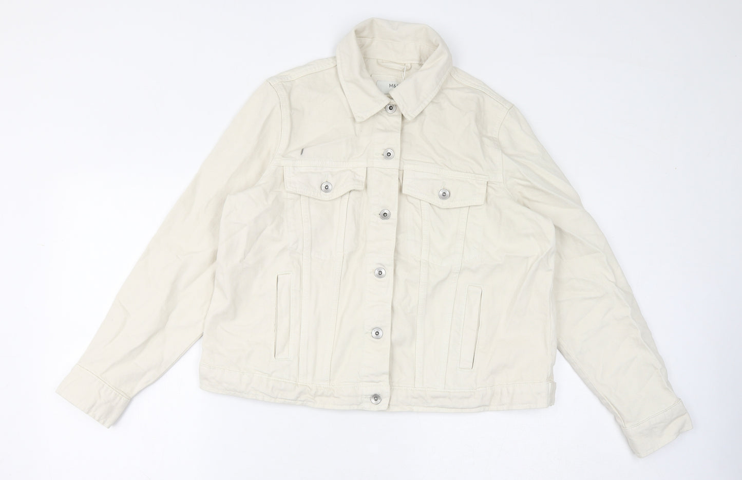 Marks and Spencer Womens Ivory Jacket Size 16 Button
