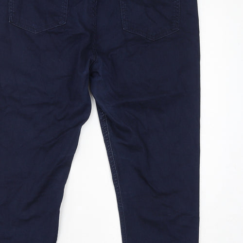 Marks and Spencer Womens Blue Cotton Cropped Jeans Size 18 L21 in Regular Zip - Cropped