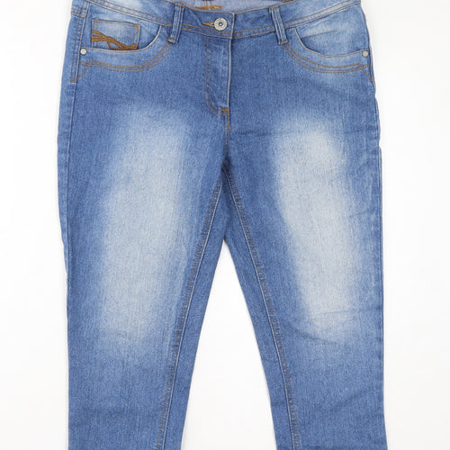 Dnmx Jeans Womens Blue Cotton Cropped Jeans Size 34 in L20 in Regular Zip