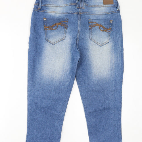 Dnmx Jeans Womens Blue Cotton Cropped Jeans Size 34 in L20 in Regular Zip