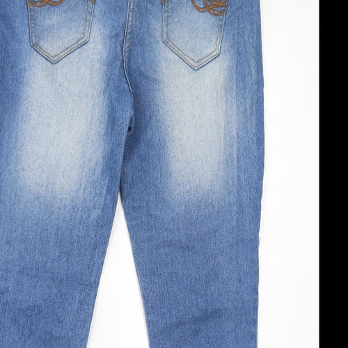 Dnmx Jeans Womens Blue Cotton Cropped Jeans Size 34 in L20 in Regular Zip