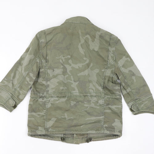 Leasa Woman Womens Green Camouflage Jacket Size M Zip