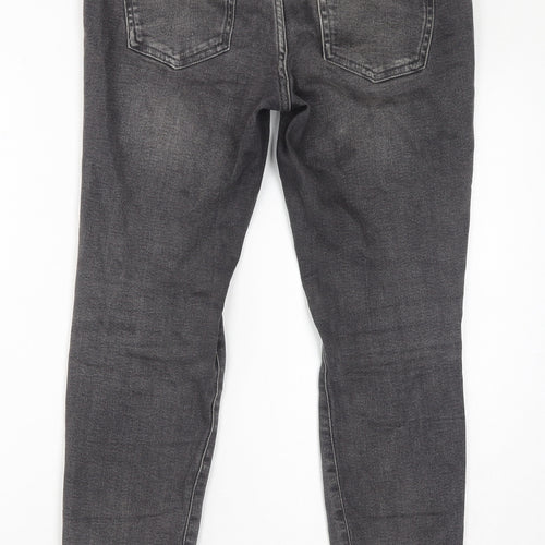 Zara Womens Grey Cotton Skinny Jeans Size 10 L28 in Regular Zip