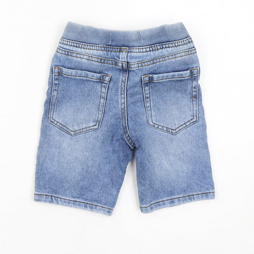 Denim & Co. Boys Blue Cotton Bermuda Shorts Size 2-3 Years L6 in Regular Drawstring - Waist Size 18in