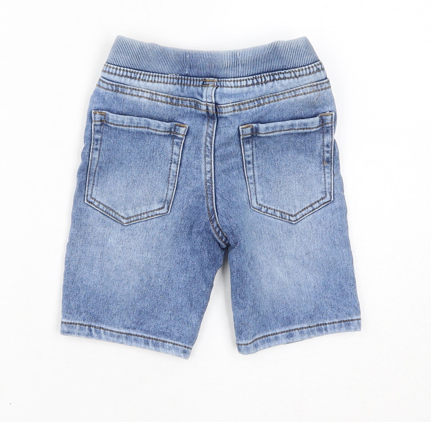 Denim & Co. Boys Blue Cotton Bermuda Shorts Size 2-3 Years L6 in Regular Drawstring - Waist Size 18in