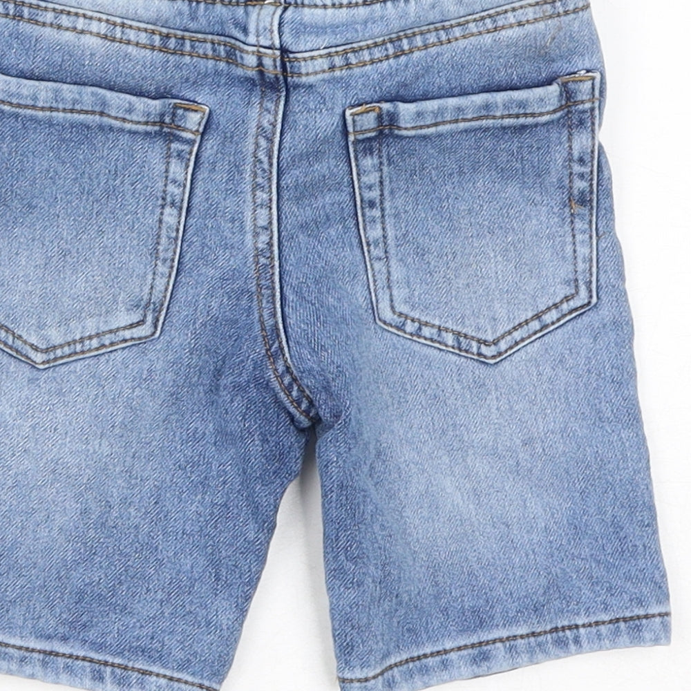 Denim & Co. Boys Blue Cotton Bermuda Shorts Size 2-3 Years L6 in Regular Drawstring - Waist Size 18in