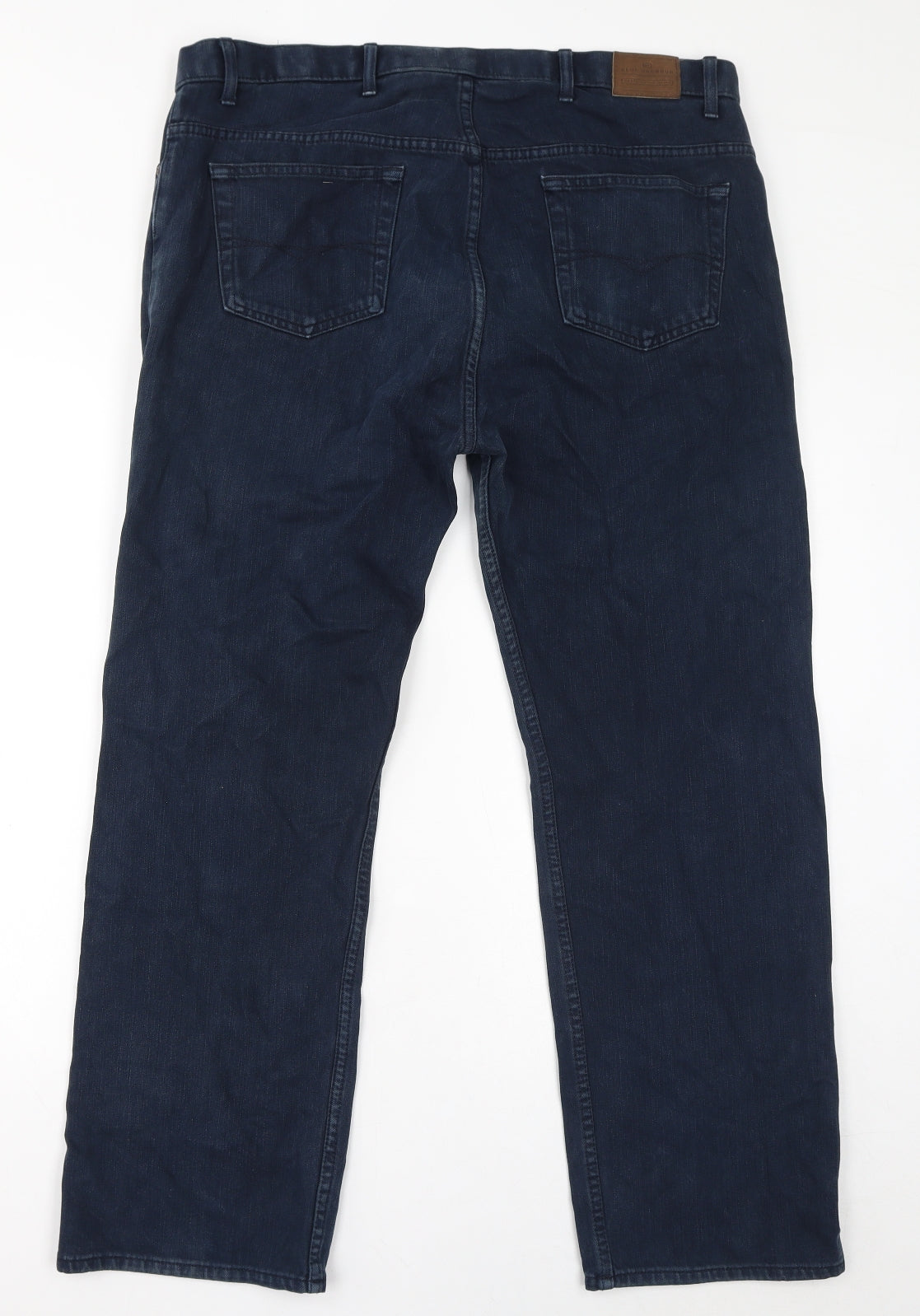 Blue Harbour Womens Blue Cotton Straight Jeans Size 38 in L29 in Regular Zip