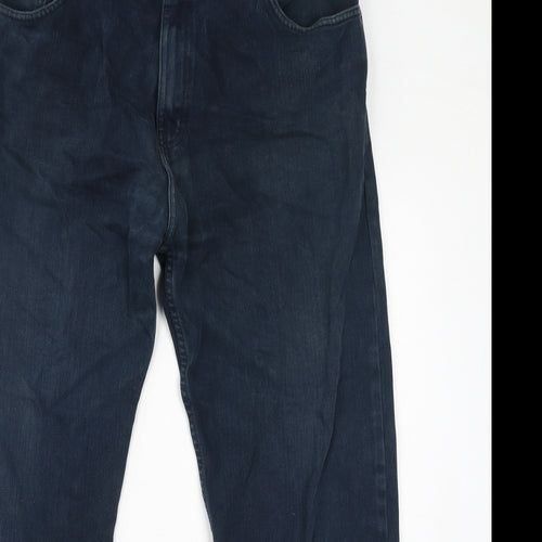 Blue Harbour Womens Blue Cotton Straight Jeans Size 38 in L29 in Regular Zip