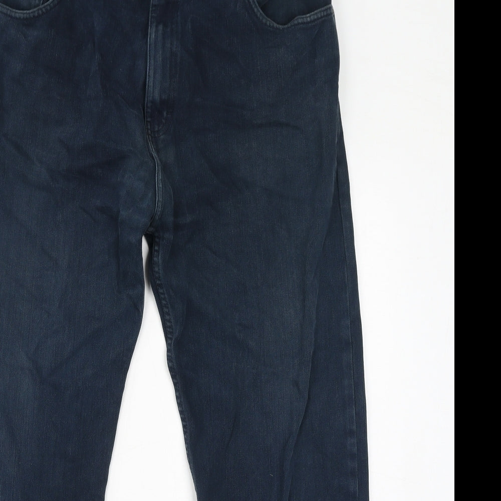 Blue Harbour Womens Blue Cotton Straight Jeans Size 38 in L29 in Regular Zip