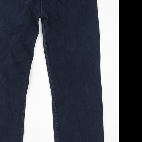 Blue Harbour Womens Blue Cotton Straight Jeans Size 38 in L29 in Regular Zip
