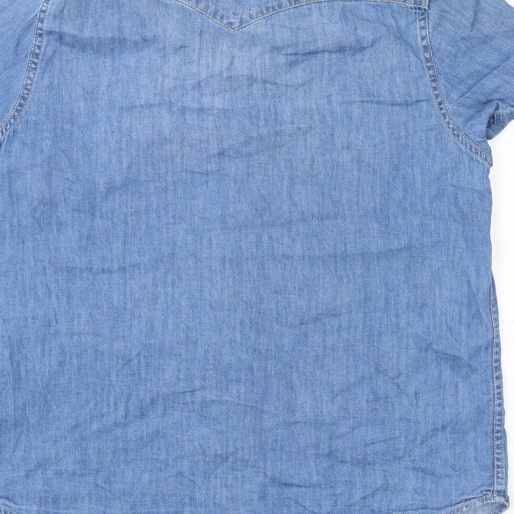 Levi's Womens Blue Cotton Basic Button-Up Size L Collared - Unisex