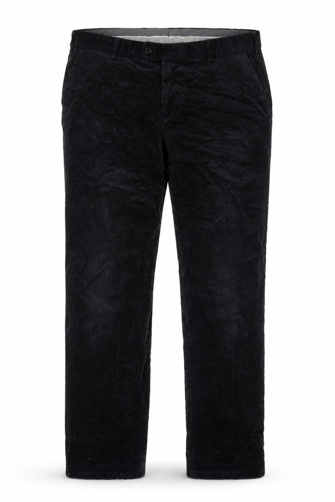 C&A Mens Black Cotton Trousers Size L L32 in Regular Zip