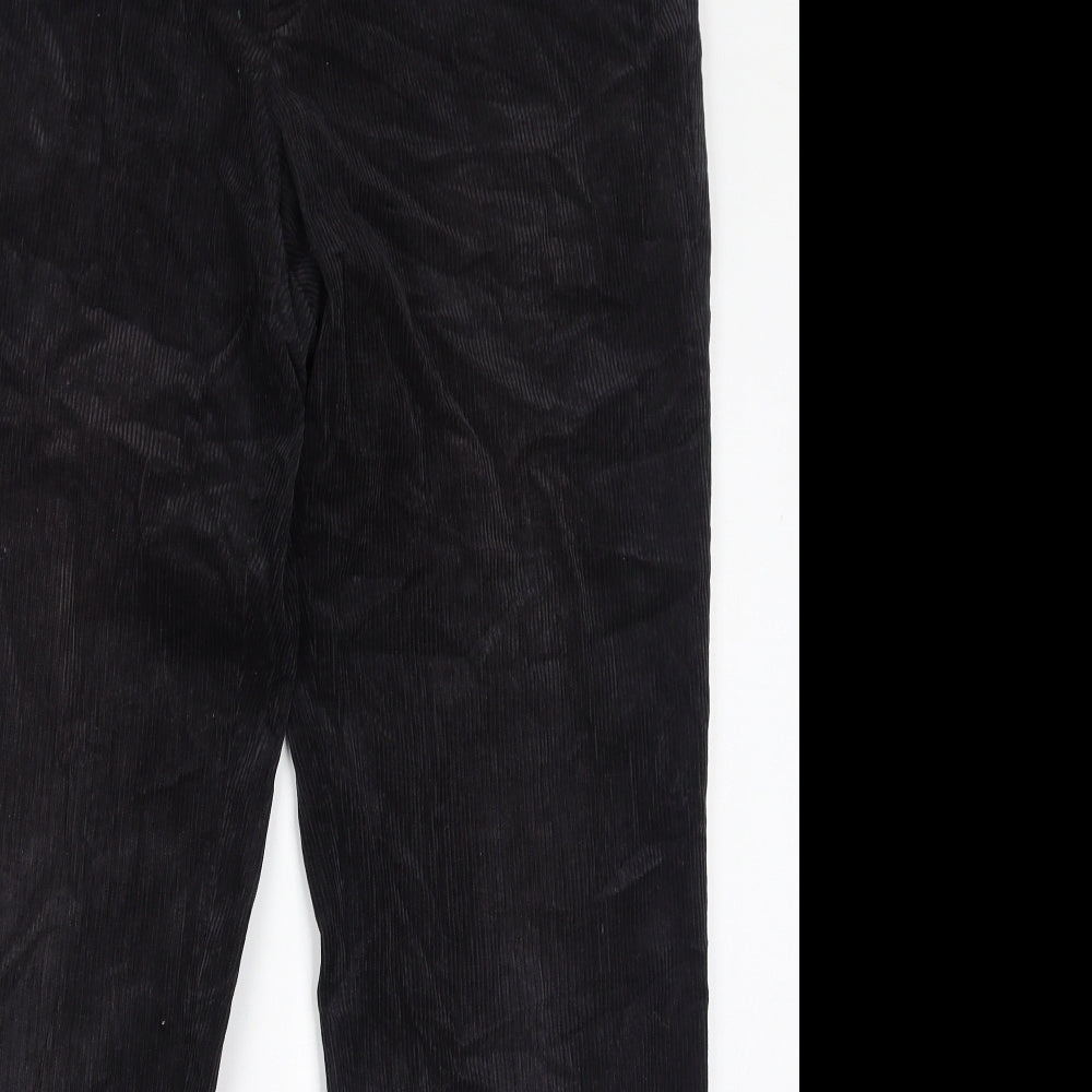 C&A Mens Black Cotton Trousers Size L L32 in Regular Zip