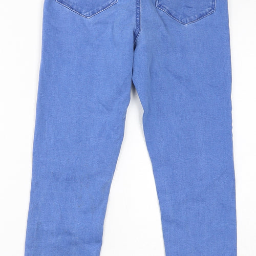 Denim & Co. Womens Blue Cotton Skinny Jeans Size 12 L25 in Regular Zip