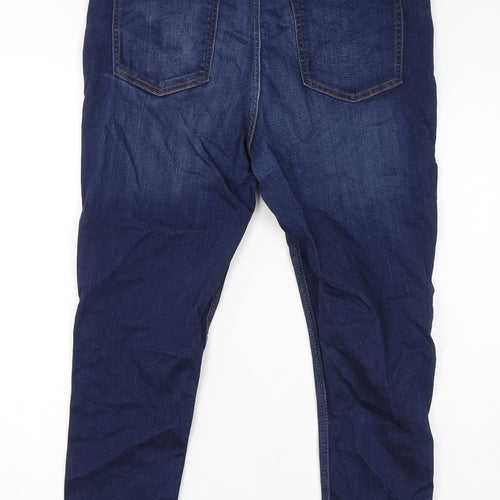 Texas Vintage Womens Blue Cotton Skinny Jeans Size 16 L25 in Regular Zip