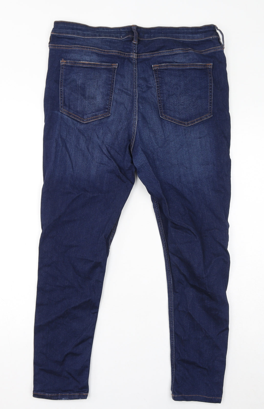 Texas Vintage Womens Blue Cotton Skinny Jeans Size 16 L25 in Regular Zip
