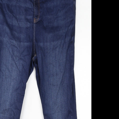 Texas Vintage Womens Blue Cotton Skinny Jeans Size 16 L25 in Regular Zip