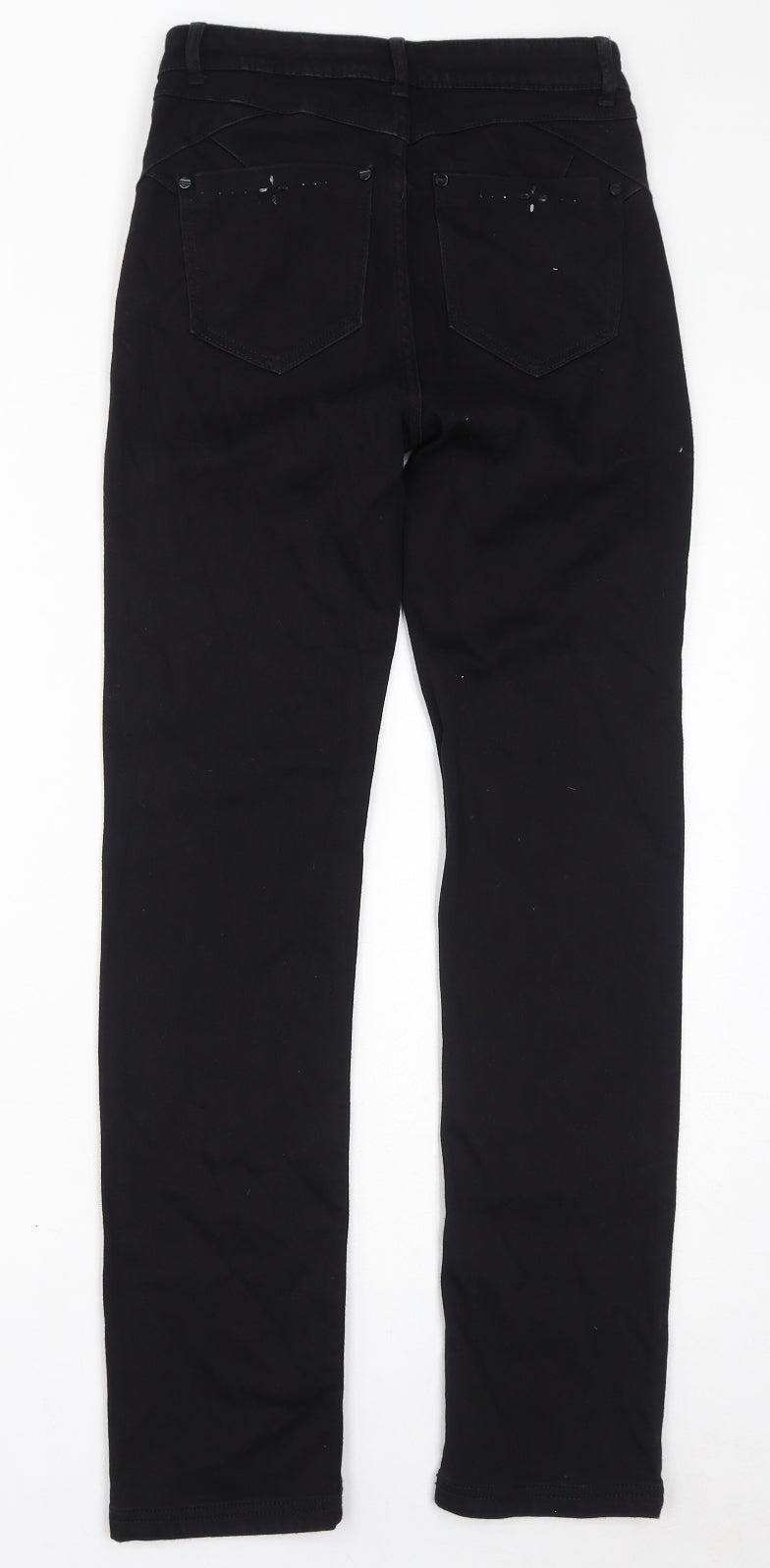 Marks and Spencer Womens Black Cotton Skinny Jeans Size 8 L29 in Regular Zip - Gem Embellishments