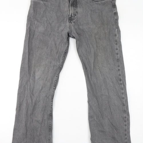 Blue Harbour Mens Grey Cotton Straight Jeans Size 32 in L29 in Regular Zip