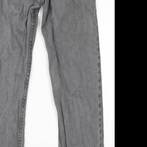 Blue Harbour Mens Grey Cotton Straight Jeans Size 32 in L29 in Regular Zip