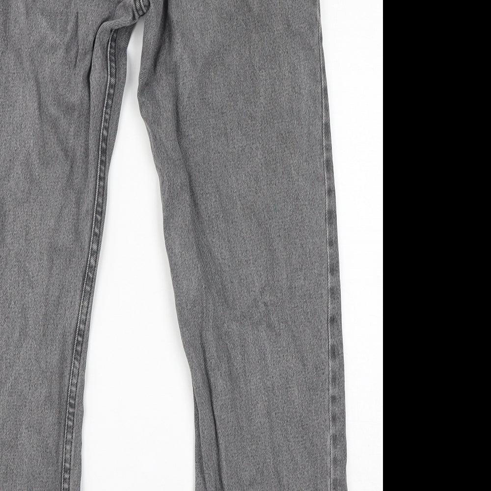Blue Harbour Mens Grey Cotton Straight Jeans Size 32 in L29 in Regular Zip