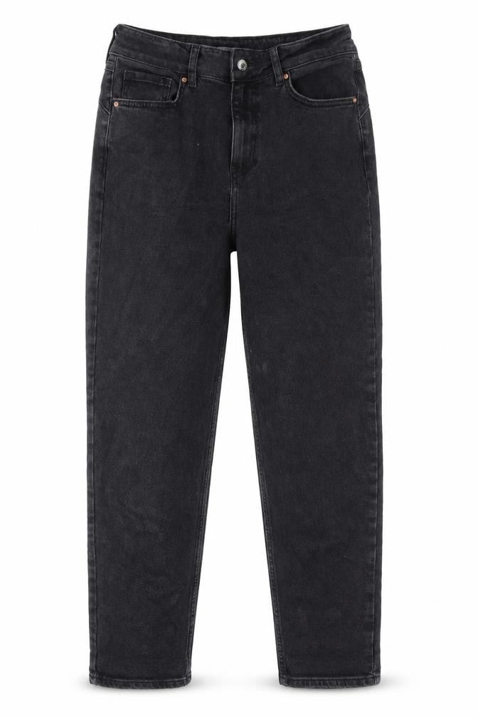 Denim & Co. Womens Black Cotton Mom Jeans Size 12 L28 in Regular Zip