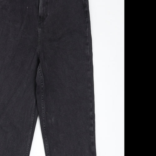 Denim & Co. Womens Black Cotton Mom Jeans Size 12 L28 in Regular Zip