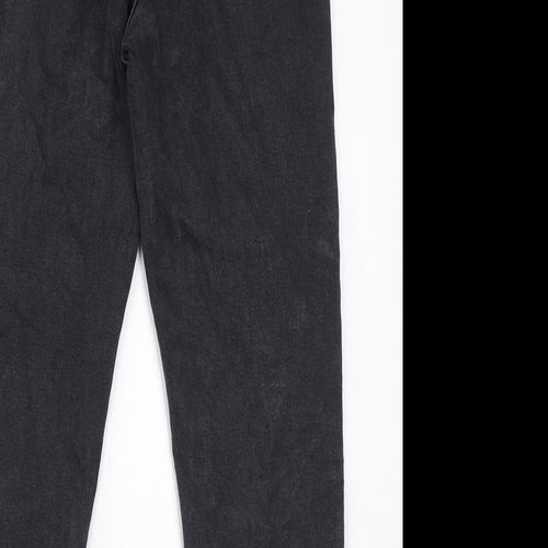 Denim & Co. Womens Black Cotton Mom Jeans Size 12 L28 in Regular Zip