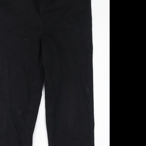 TU Womens Black Cotton Straight Jeans Size 12 L28 in Regular Zip
