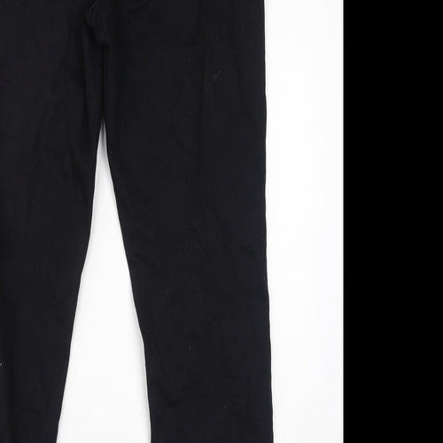 TU Womens Black Cotton Straight Jeans Size 12 L28 in Regular Zip