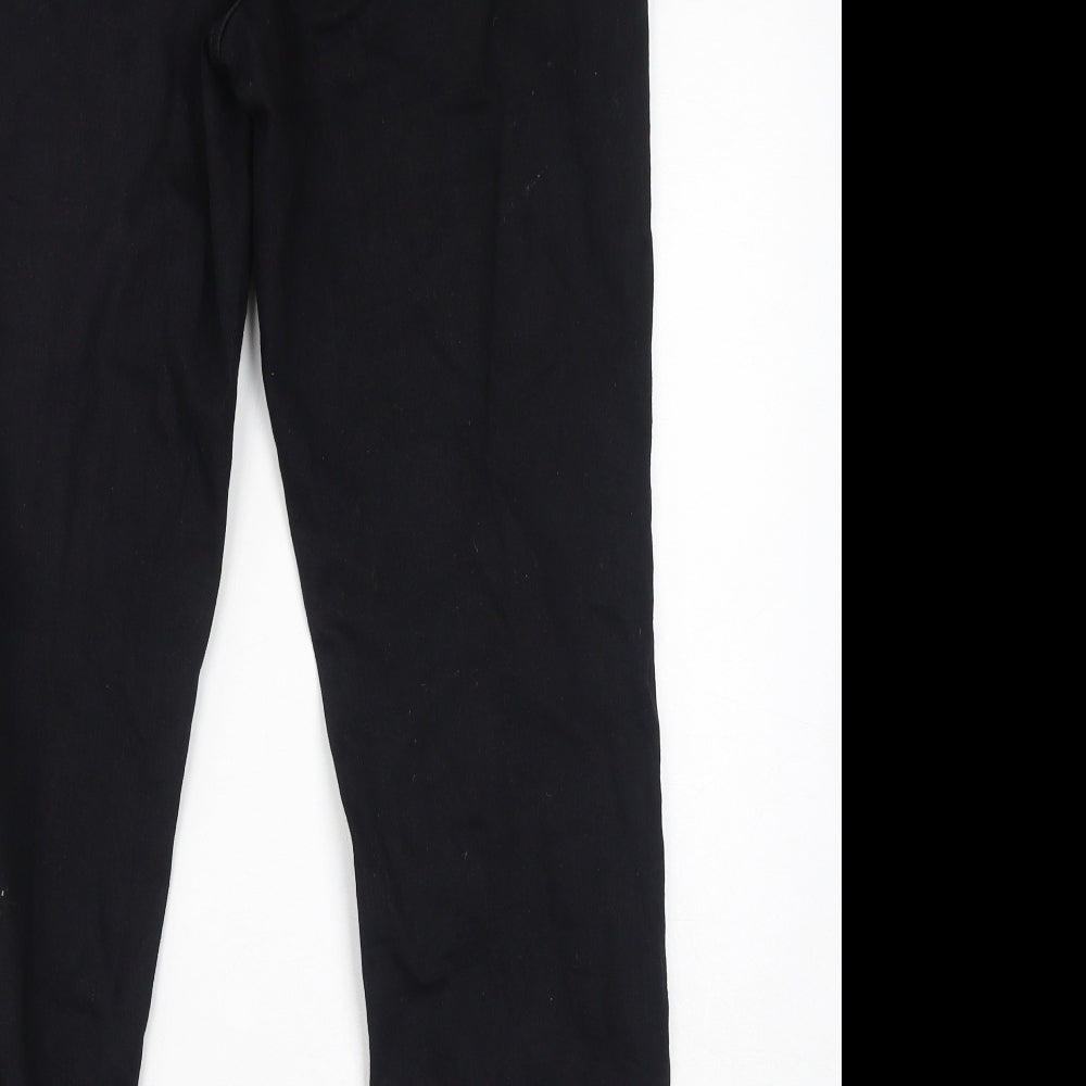 TU Womens Black Cotton Straight Jeans Size 12 L28 in Regular Zip