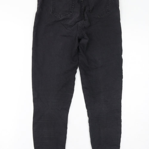 Marks and Spencer Womens Black Cotton Skinny Jeans Size 8 L27 in Regular Zip