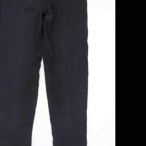 Marks and Spencer Womens Black Cotton Skinny Jeans Size 8 L27 in Regular Zip