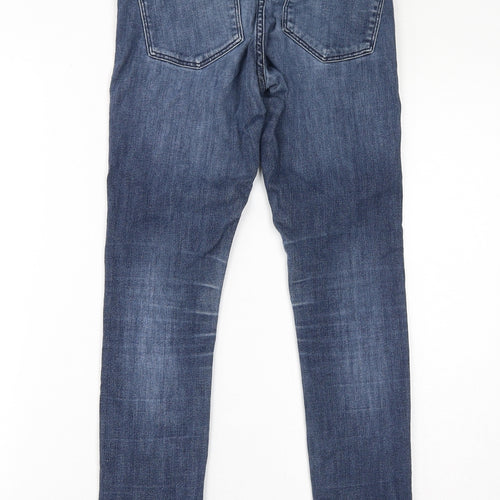H&M Womens Blue Cotton Skinny Jeans Size 26 L28 in Regular Zip