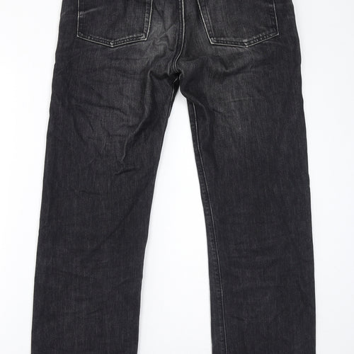 Gap Mens Black Cotton Straight Jeans Size 33 in L32 in Regular Button