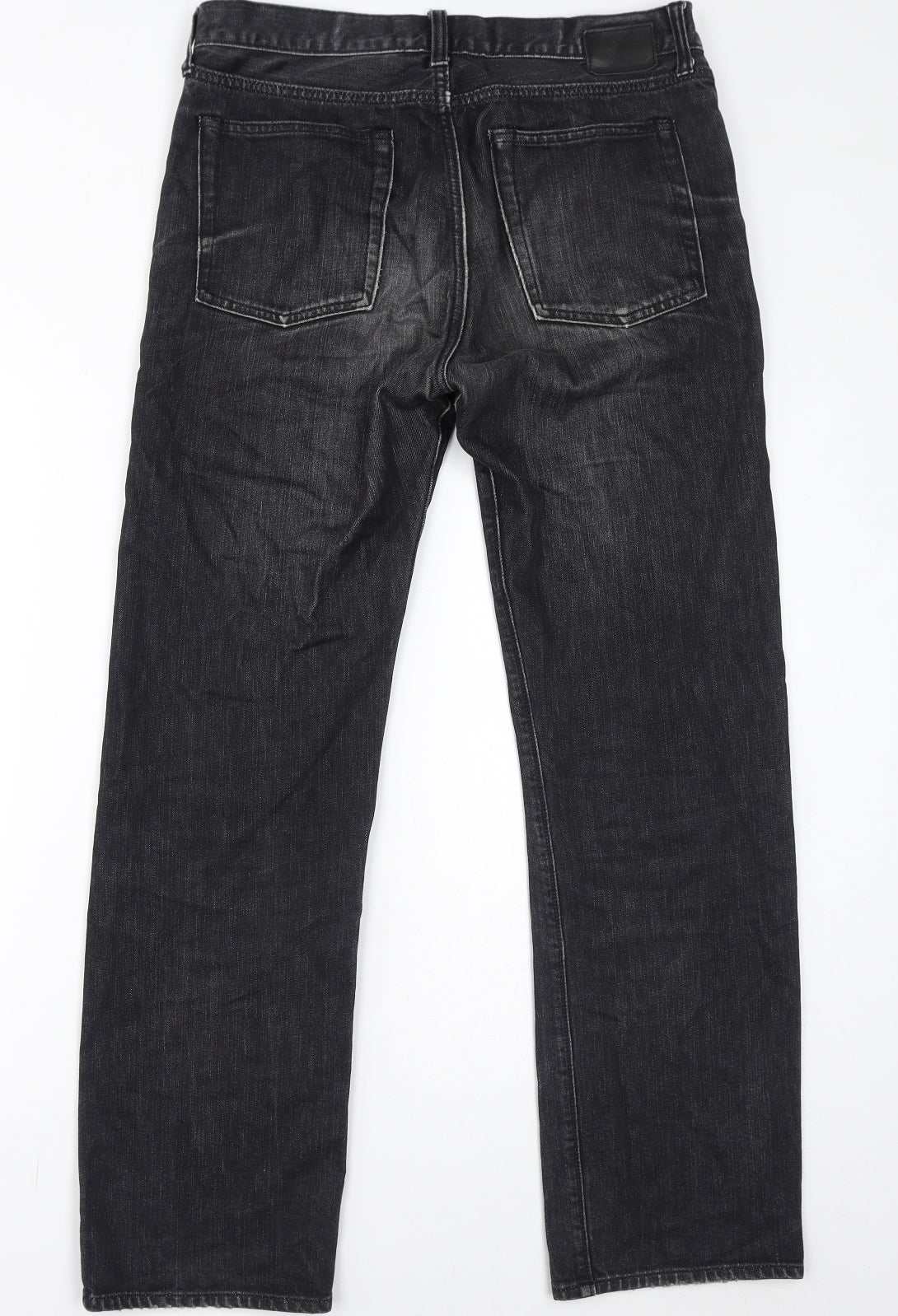 Gap Mens Black Cotton Straight Jeans Size 33 in L32 in Regular Button