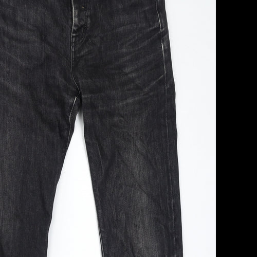 Gap Mens Black Cotton Straight Jeans Size 33 in L32 in Regular Button