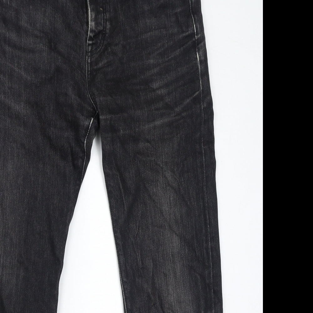 Gap Mens Black Cotton Straight Jeans Size 33 in L32 in Regular Button