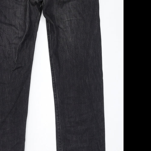 Gap Mens Black Cotton Straight Jeans Size 33 in L32 in Regular Button